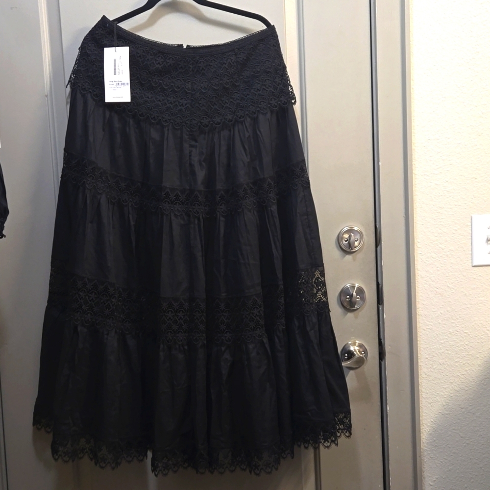 Brand New Charo Ruiz Ibiza LONG Skirt in Black Size L